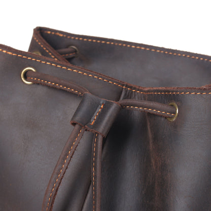 Leather Backpack with Drawstring | FLAM