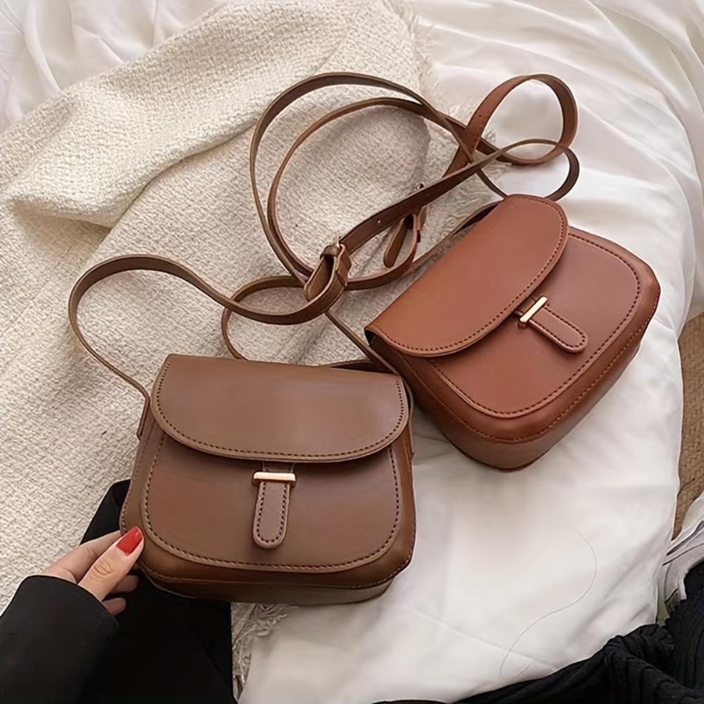 Stylish Retro Saddle Crossbody Bag by Amelia