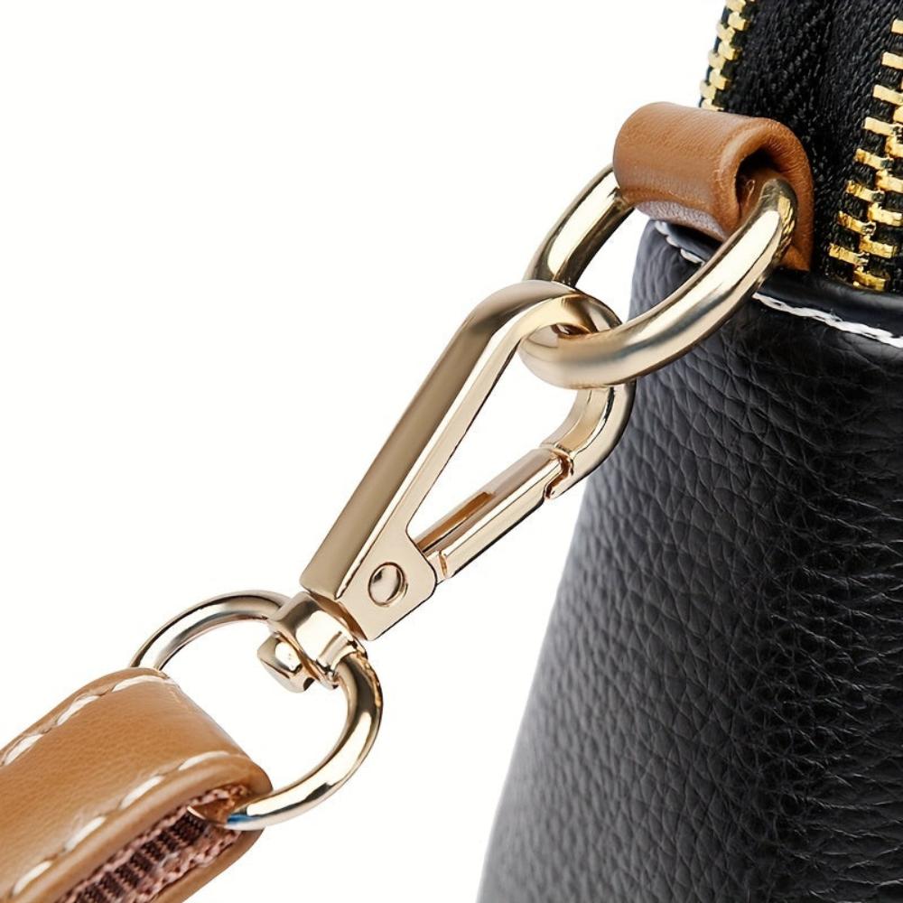 Elegant Mila Litchi Embossed Crossbody Bag
