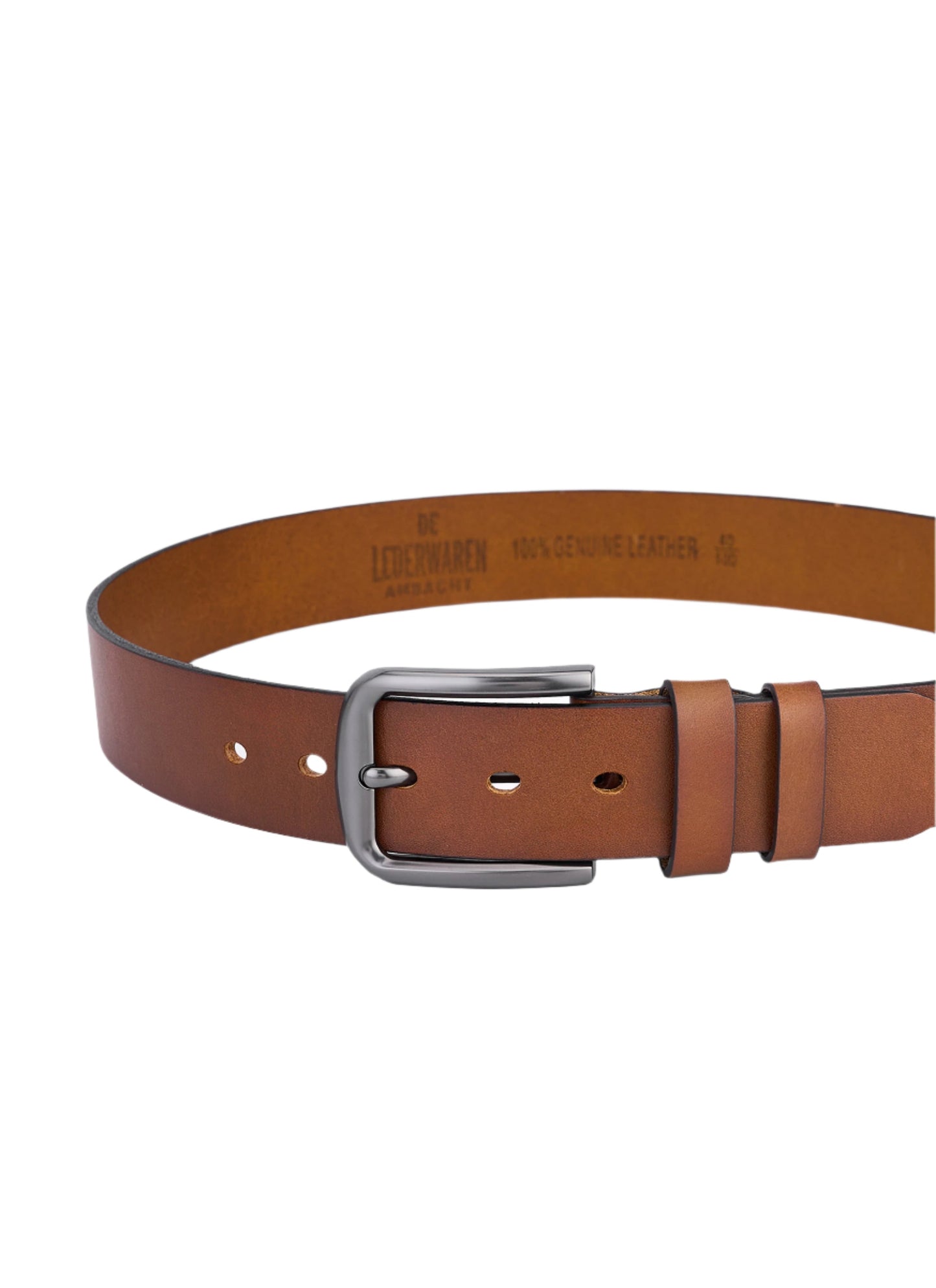 Set of 4 luxury round belts - full leather in dark brown - premium men's dress belts for a timeless style