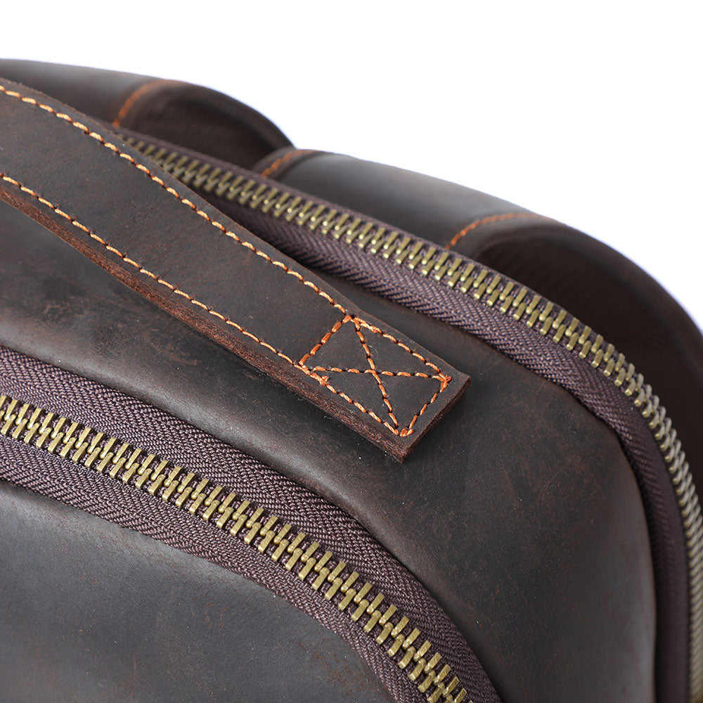 Leather laptop backpack | LARVIK
