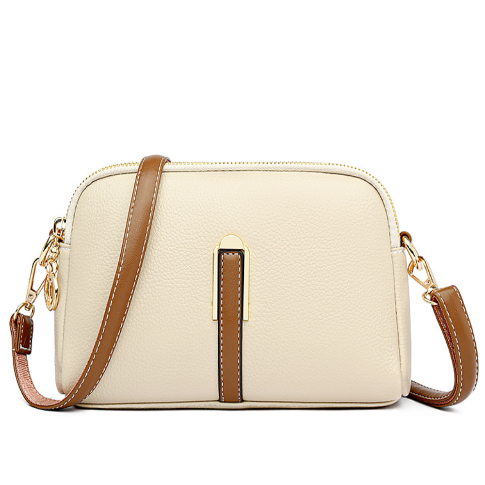 Elegant Mila Litchi Embossed Crossbody Bag