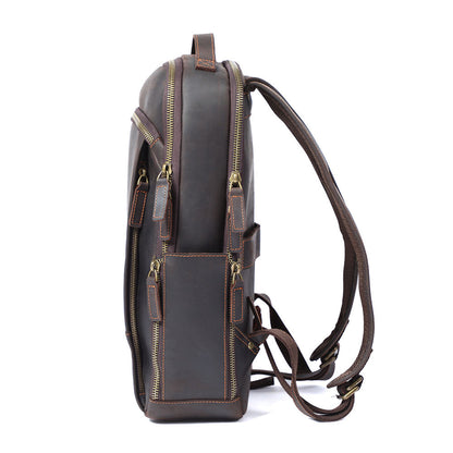 Leather laptop backpack | LARVIK