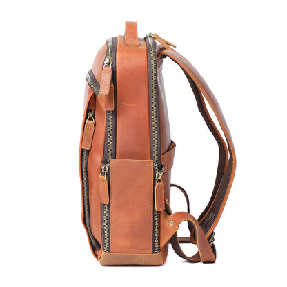 Leather laptop backpack | LARVIK
