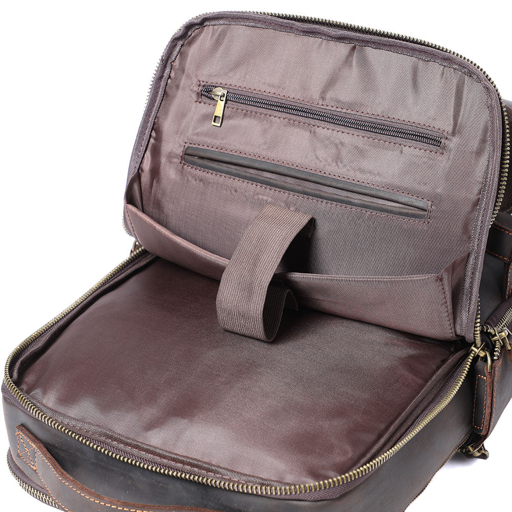 Leather laptop backpack | LARVIK