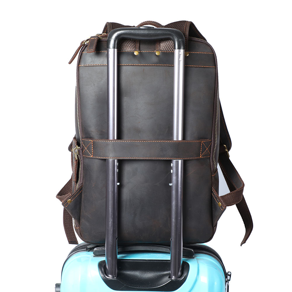 Leather laptop backpack | LARVIK