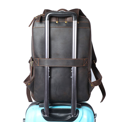 Leather laptop backpack | LARVIK