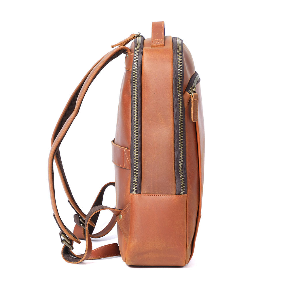 Leather laptop backpack | LARVIK