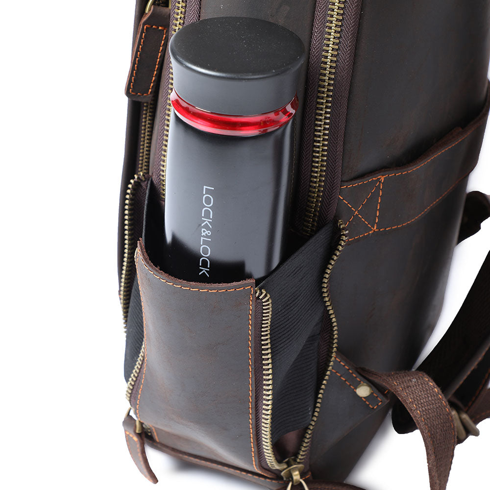 Leather laptop backpack | LARVIK