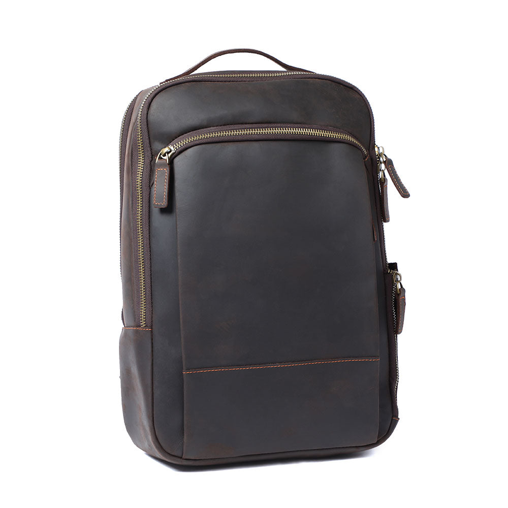 Leather laptop backpack | LARVIK