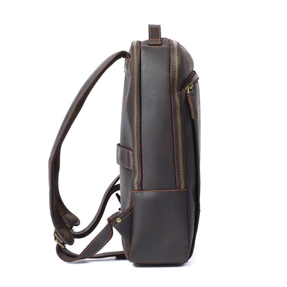 Leather laptop backpack | LARVIK