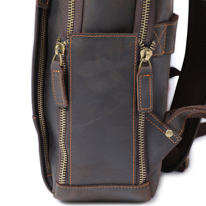 Leather laptop backpack | LARVIK