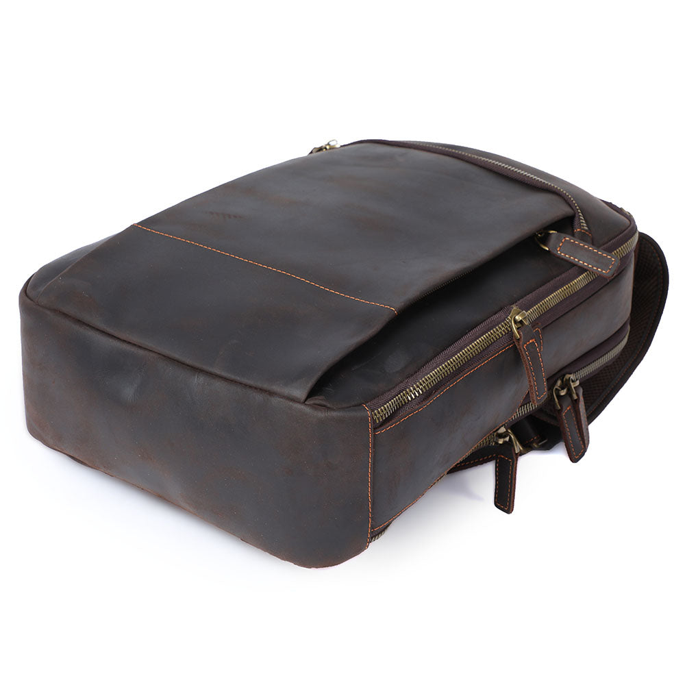 Leather laptop backpack | LARVIK