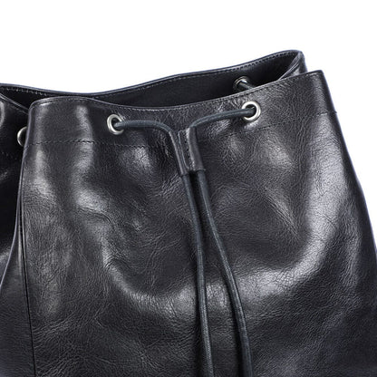 Small Black Leather Backpack | BODO