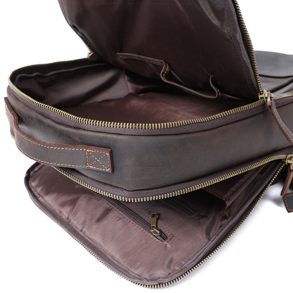 Leather laptop backpack | LARVIK