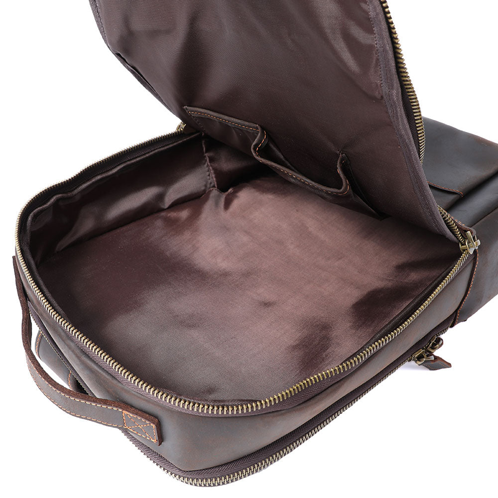 Leather laptop backpack | LARVIK