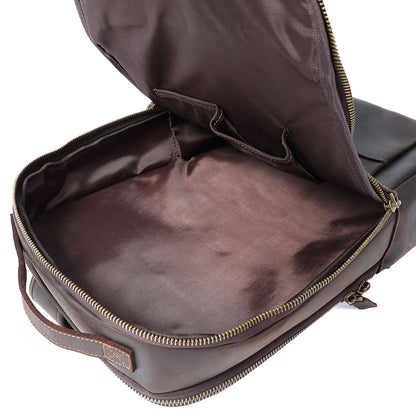 Leather laptop backpack | LARVIK