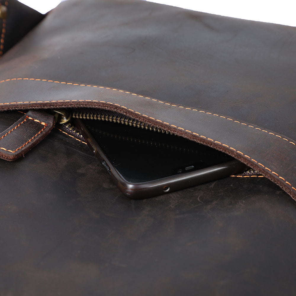 Leather laptop backpack | LARVIK